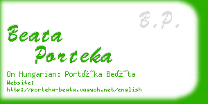 beata porteka business card